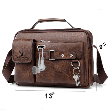 Men & Women Pu Leather Shoulder Bag (Brown shape )