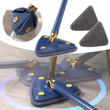 Household Telescopic Window Floor Wall Cleaner Microfibre Triangle Mop