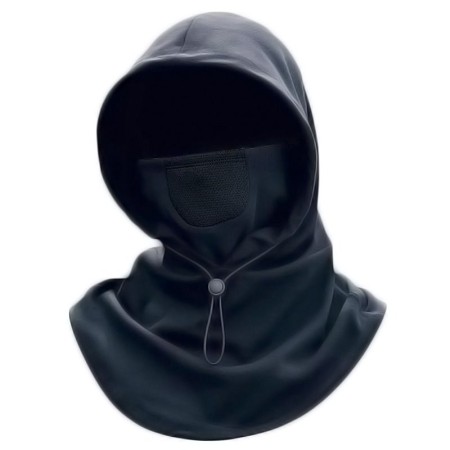 PU Lather Balaclava Windproof Full Face Mask Black