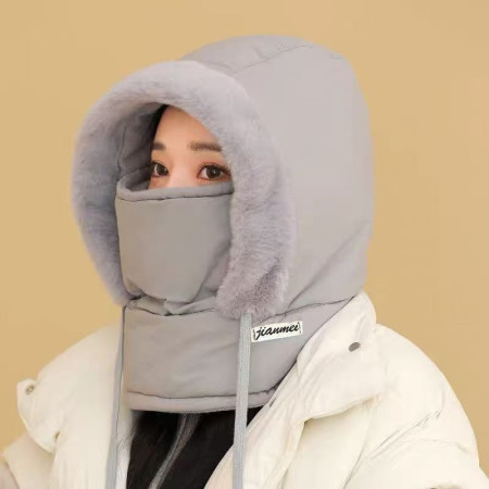 1Pcs Winter Thick Warm Hat with Earflaps - [ Ash ]