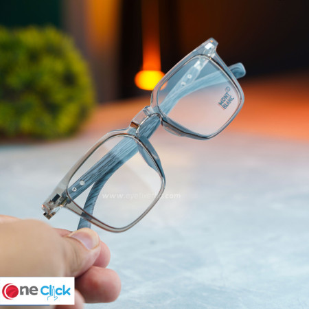 Anti Blue Cut lens Wood Texture Eyeglass - ছাই