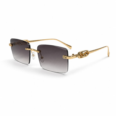 Cartier Rimless Sunglass- YT1051 - Gold Brown Shade C6