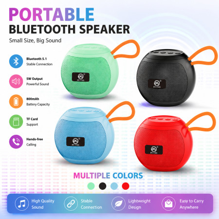 DV1103 Portable Speaker with Hand Strap Mini Wireless Soundbox 5W Loud Audio Support USB TF Card Subwoofer