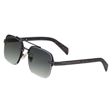 Premium Quality Rimless  Sunglass -Full black Green Shade
